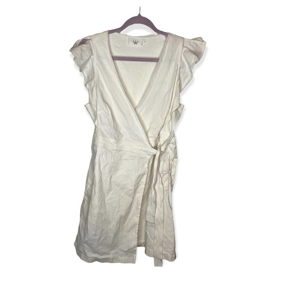 A.L.C. Sidelle white ruffle sleeve wrap dress - Picture 2 of 8